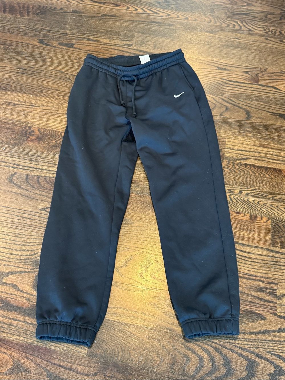 Nike Therma-fit Black Track Joggers with White Swoosh